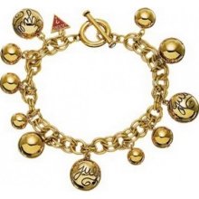 Guess Gold Plated Ball Charm Bracelet UBB80813