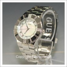 Guess Ladies Silver Mother Of Pearl Watch G95469l