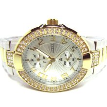 Guess Ladies W15072l1 2tones Band Swarovski Crystals Watch