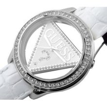 Guess Ladies Watch White Leather Anniversary U95114l1