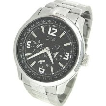 Guess Men's U11629g1 Steel Watch With Black Dial Steel Band Only $115