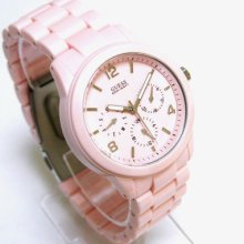 Guess Multiple Dial Pink Face Ladies Watch