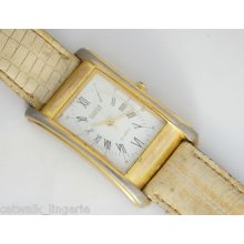 Guess Woman's Retro 1987 Watch White Dial Leather Strap