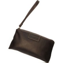 Hartmann Zippered Aviator Leather Wristlet ESPRESSO/TAN