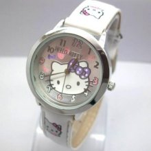 Hellokitty Boy And Girl Quartz White Wrist Watch