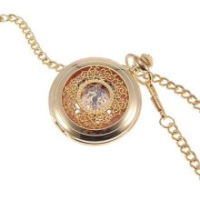 High Quality Mens Gift Golden Color Ak-homme Mechanical Pocket Watch Ak082