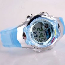 Hot Ohsen Blue Rubber Army Fashion Girls Lady Quartz Sport Waterproof Watch