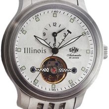 Illinois 35 Jewels Automatic 2-time Zone Tourbillon Style Exposed Balance Staff