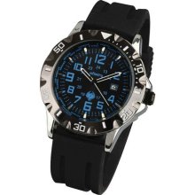 Infantry Date Military Analog Blue Navy Sport Mens Wrist Watch Black Rubber