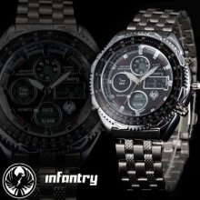 Infantry Mens Lcd Date Day Alarm Digital Analogue Army Sports Quartz Wrist Watch