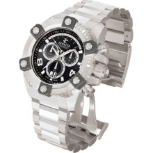 Invicta 0335 Men $1995 Arsenal Swiss Reserve Black Dial Chrono Silver Ss Watch