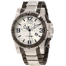 Invicta 10536 Men's Excursion Reserve Silver Dial Two Tone Steel Chrono Watch