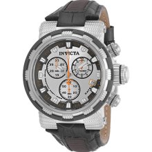 Invicta 11228 Men's Reserve Leather Band Silver Dial Watch