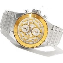 Invicta 13090 Men's Watch Pro Diver Silver Gold Dial Quartz Chrono Stainless