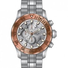 Invicta 13108 Men $695 Pro Diver Silver Rose Dial Quartz 3h Ss Watch