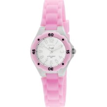 Invicta 1612 Angel White Dial Pink Silicone Strap Womens Watch