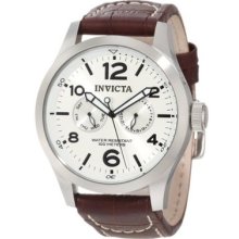 Invicta Men's 0765 Ii Collection Silver Dial Brown Leather Watch $495