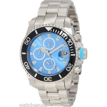 Invicta Men's 11219 Pro Diver Chronograph Blue Dial Stainless Steel Watch