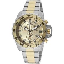 Invicta Men's 13626 Pro Diver Swiss Chronograph Gold Tone Dial 2 Tone Stainless