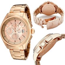 Invicta Mens Chronograph Rose Gold Watch With Rose Gold Dial 1485