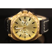 Invicta Mens Ii Collection Multifunction Gold Tone Stainless Steel Case Watch