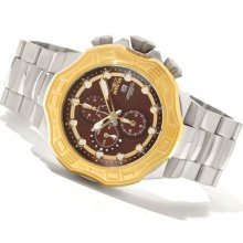 Invicta Mens Pro Diver Sting Ray Gold Plated Bezel Brown Dial Watch 12431