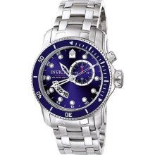 Invicta Mens Pro Diver Scuba Swiss Chronograph Blue Dial Stainless Steel Watch