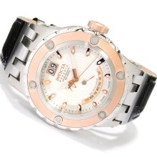 Invicta Men's Reserve Subaqua Carbon Fiber Dial Rose-gold Leather Strap Watch