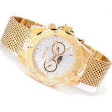 Invicta Mens Sea Wizard Swiss Gold Tone Stainless Steel Mesh Bracelet Watch