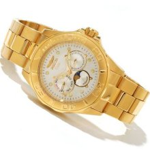 Invicta Mens Signature Elite Multifunction Moon Phase Gold Tone Bracelet Watch