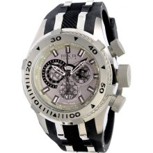 Invicta Men's Stainless Steel Bolt Diver Chronograph Gray Dial Black Rubber Strap 0981