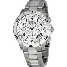 Invicta Signature II Chronograph Tachymeter Silver Dial Mens Watch