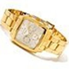 Invicta Women's Angel Quartz Gmt Rectangular Case Sunray Dial Watch 12101