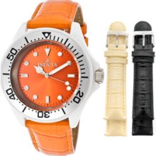 Invicta Womens Ceramics - Orange Dial - Orange Genuine Leather Invicta-11297