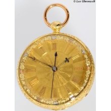 J. J. Piaget 18k Gold Pocket Watch With Independent Jumping Seconds