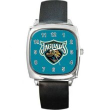 Jacksonville Jaguar Unisex Silver-Tone Square Metal Watch 03