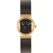 Jacob Jensen New Series Women's Quartz Watch With Multicolour Dial Analogue Display And Black Rubber Strap 744