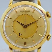 Jaeger Lecoultre Vintage 18k Memovox Alarm Jumbo Automatic 37mm Mens Dress Watch