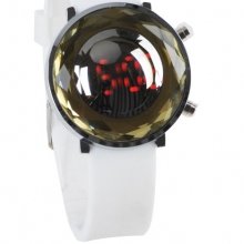 Jelly Digital Mirror Unisex Silicone Sports Candy Led Watches - White