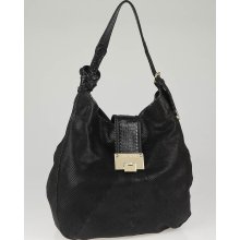 Jimmy Choo Black Snakeskin Embossed Leather Rahmyn Hobo Bag