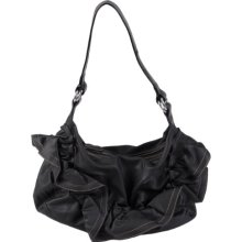 Journee Collection Womens Ruffled Accent Slouchy Handbag