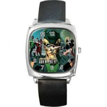 Justice League Unisex Silver-Tone Square Metal Watch 15