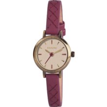 Kahuna Women's Quartz Watch With Beige Dial Analogue Display And Red Leather Strap Kls-0238L