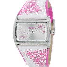 Kahuna Women's Quartz Watch With White Dial Analogue Display And White Plastic Or Pu Strap Kls-0275L