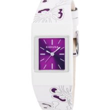 Kahuna Women's Quartz Watch With Purple Dial Analogue Display And White Plastic Or Pu Strap Kls-0258L