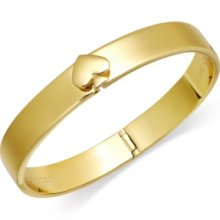 kate spade new york Bracelet, 12k Gold-Plated Solid Spade Hinge Bangle