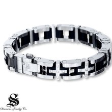 Kay Jewelers Men's Diamond Bracelet 1/2 ct tw Round-cut Stainless Steel- Men's