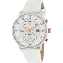 Kenneth Cole Women's Classics White Leather Mother Of Pearl Watch