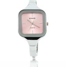 KIMIO K253L Square Stainless Steel Bracelet Women's Quartz Watch (Pink)