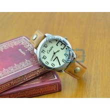 Korean Style Unisex Retro Creative Carved Flower-shaped Large-scale Wrist Watch